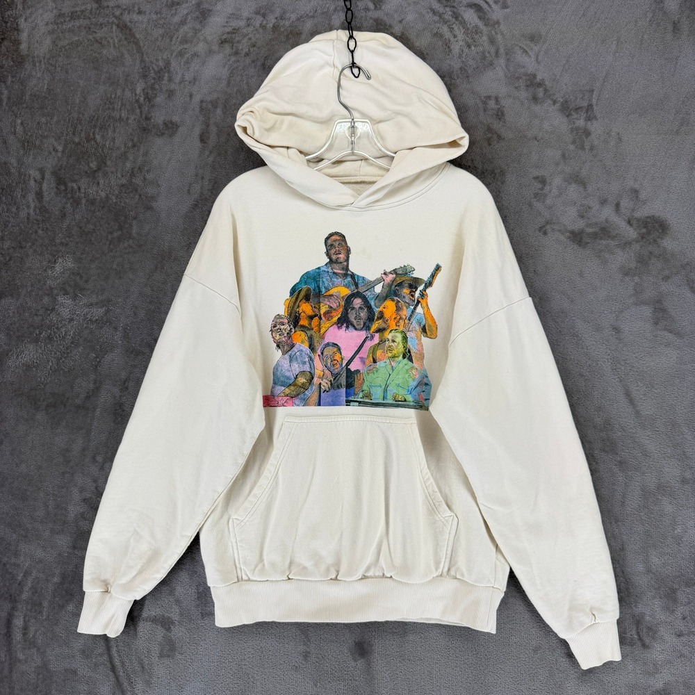 Zach Bryan Hoodie Unisex Small Quittin Time Tour Cream Graphic Country Music EUC